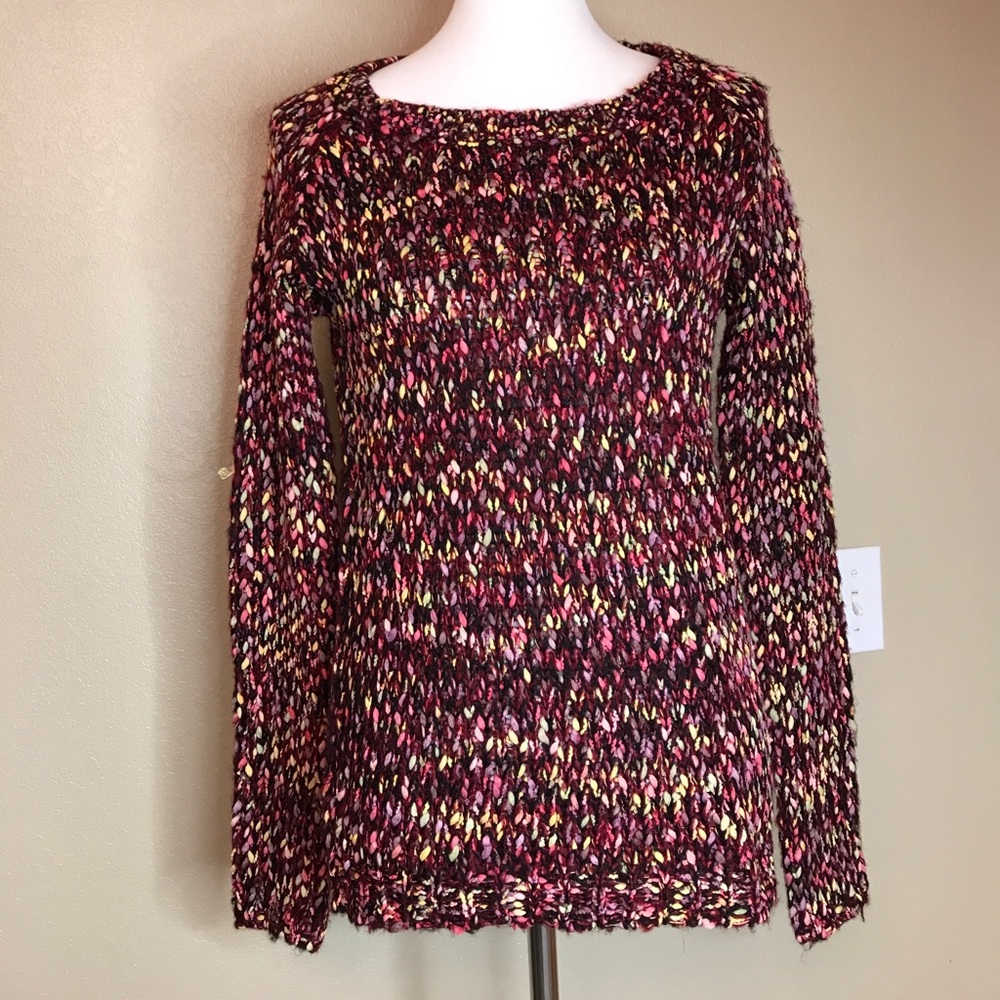 MIRACLE CITY Knitted Crew Colorful Sweater S/M
